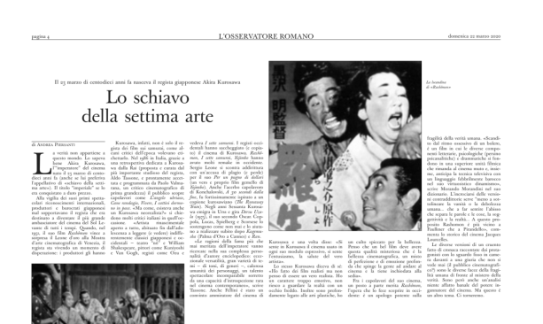 Akira Kurosawa Articolo Osservatore Romano